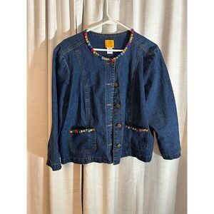 Ruby Rd ladies denim jacket with embellishment